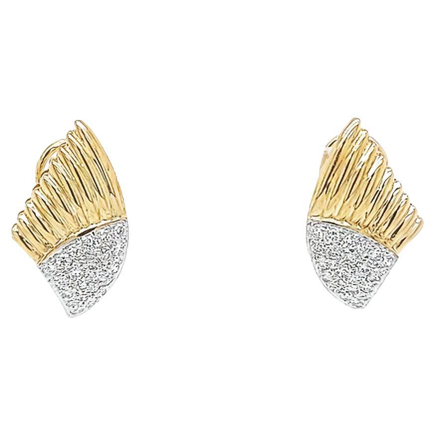 Yellow Gold Diamond Wing Earrings