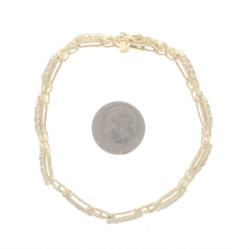 Bracelet à maillons en or jaune avec diamants en X - 10k Round Brilliant 2.50ctw 1