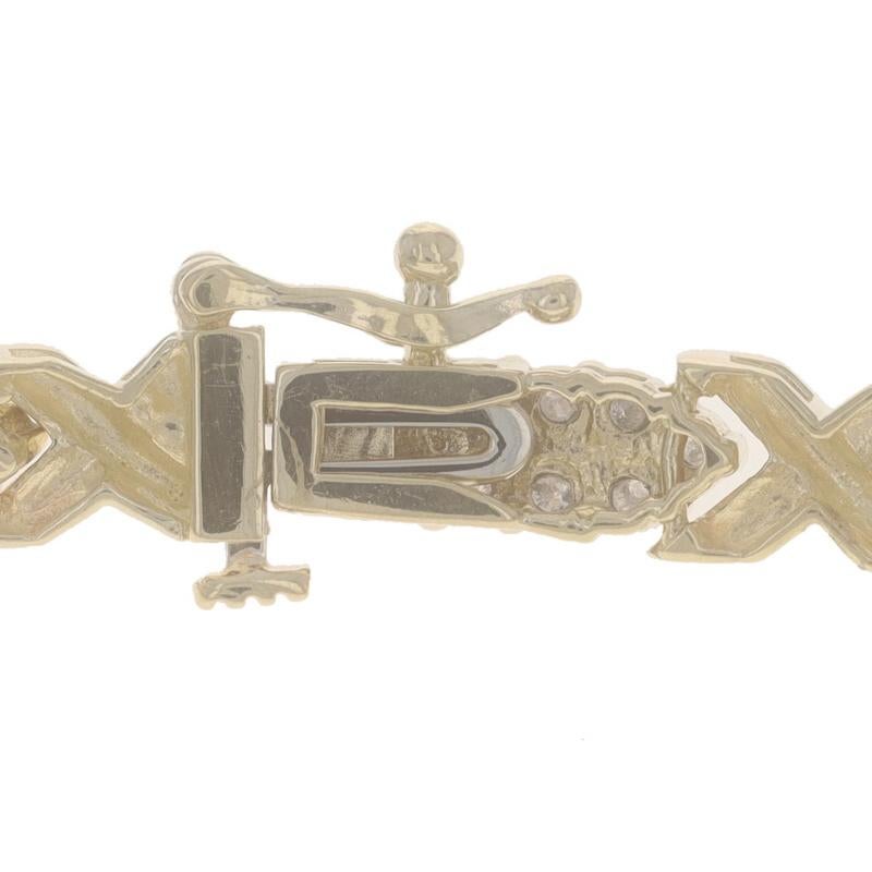 Bracelet à maillons en or jaune avec diamants en X - 10k Round Brilliant 2.50ctw 2