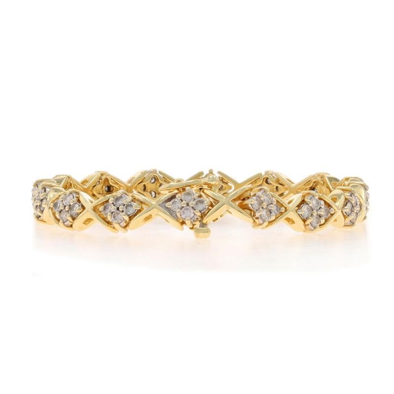 Oro Amarillo Diamante X Link Pulsera 7