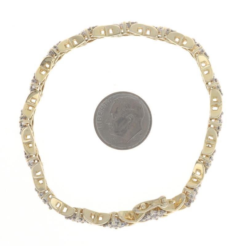 Oro Amarillo Diamante X Link Pulsera 7