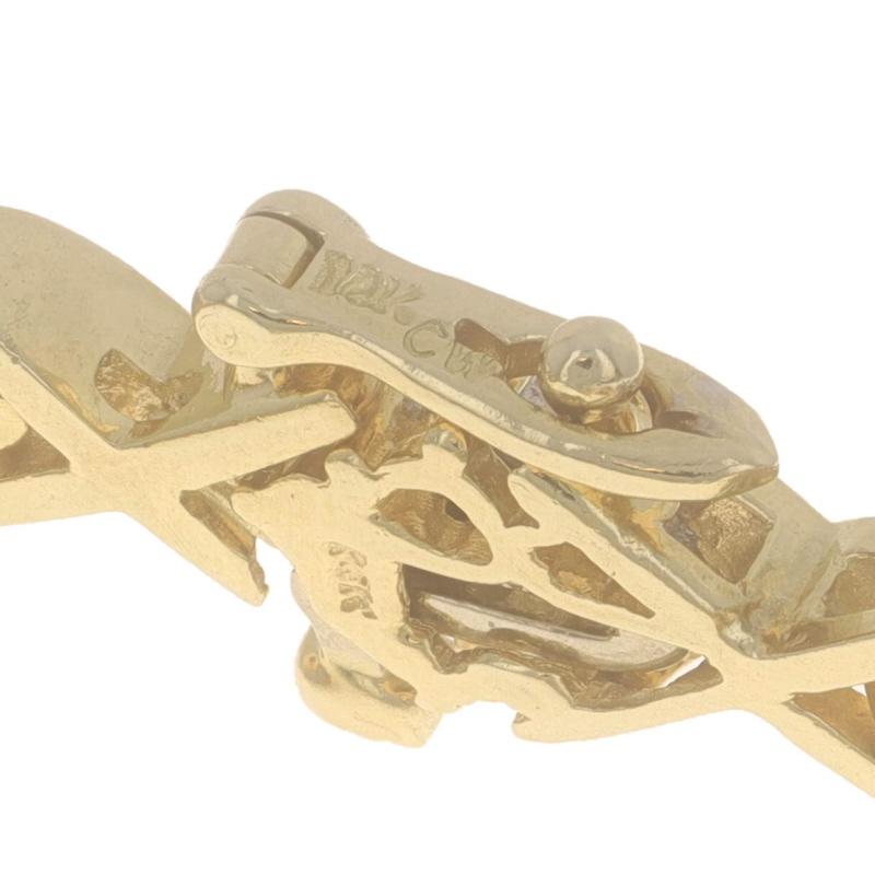De las mujeres Oro Amarillo Diamante X Link Pulsera 7