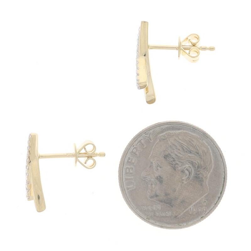 Donna Orecchini con diamante X in oro giallo - 14k Brilliante rotondo 0,10 ct. in vendita