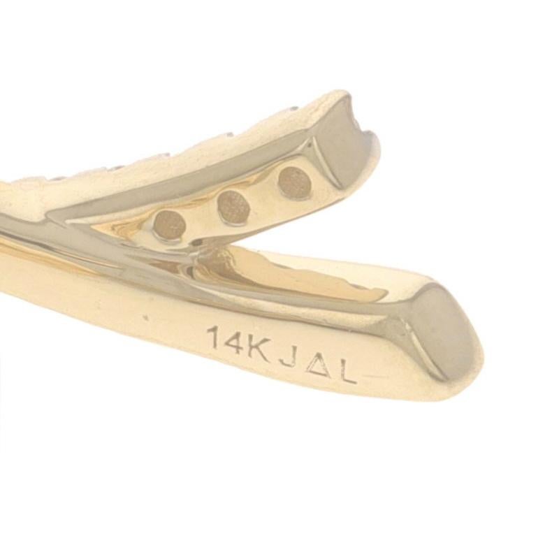 Orecchini con diamante X in oro giallo - 14k Brilliante rotondo 0,10 ct. in vendita 1