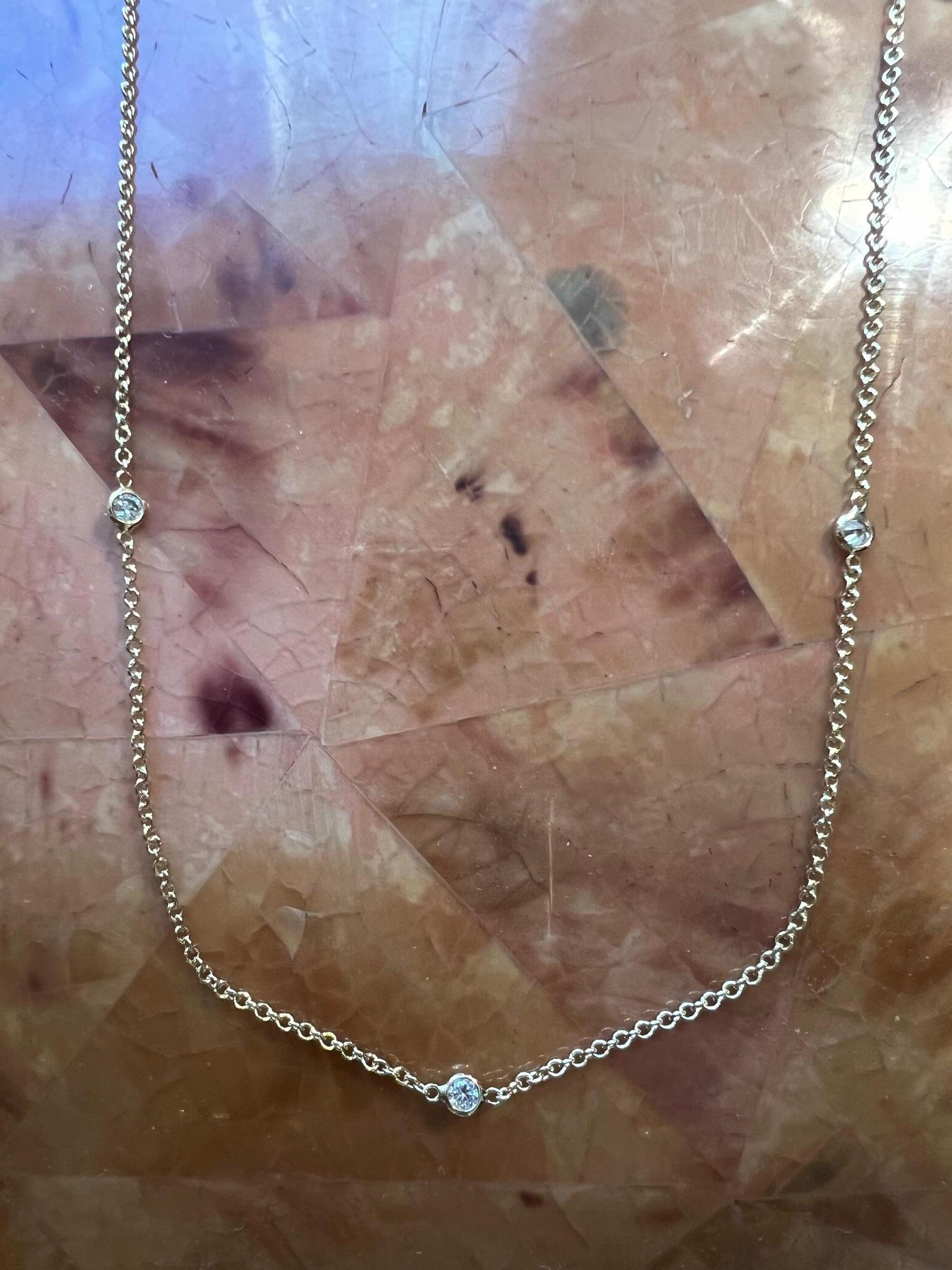 Yellow Gold Diamonds By The Yard Necklace 22