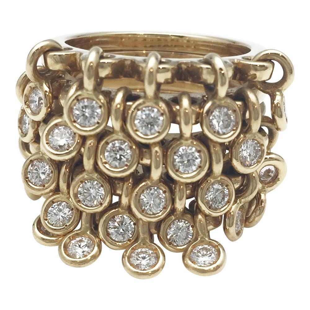 Yellow gold Christian Dior ring, 