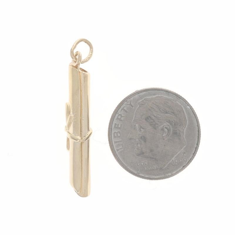 Women's Yellow Gold Diploma Charm - 14k Graduate Gift For Sale