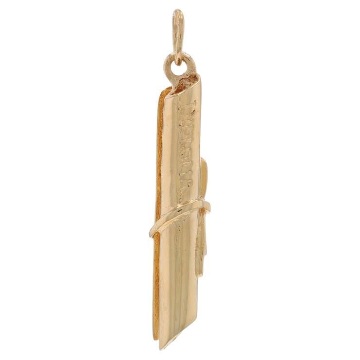 Yellow Gold Diploma Charm - 14k Graduate Gift