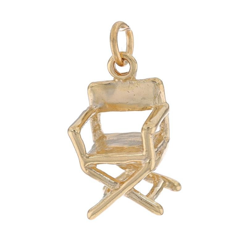 Metal Content: 14k Yellow Gold

Theme: Director's Chair, Movies Cinema Film Acting, Furniture

Measurements

Tall (from stationary bail): 21/32