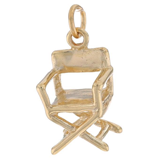 Yellow Gold Director's Chair Charm - 14k Movies Cinema Film Acting Furniture