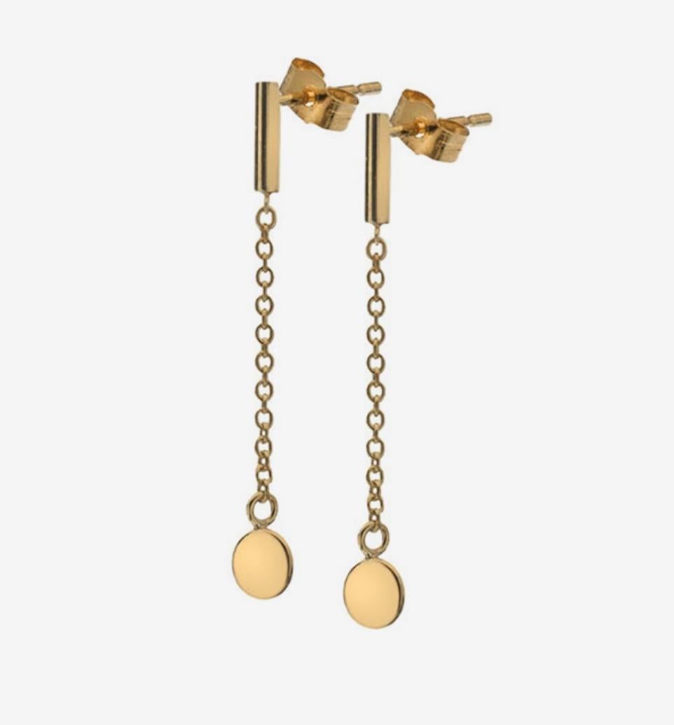 Boucles d'oreilles disque en or jaune Unisexe en vente
