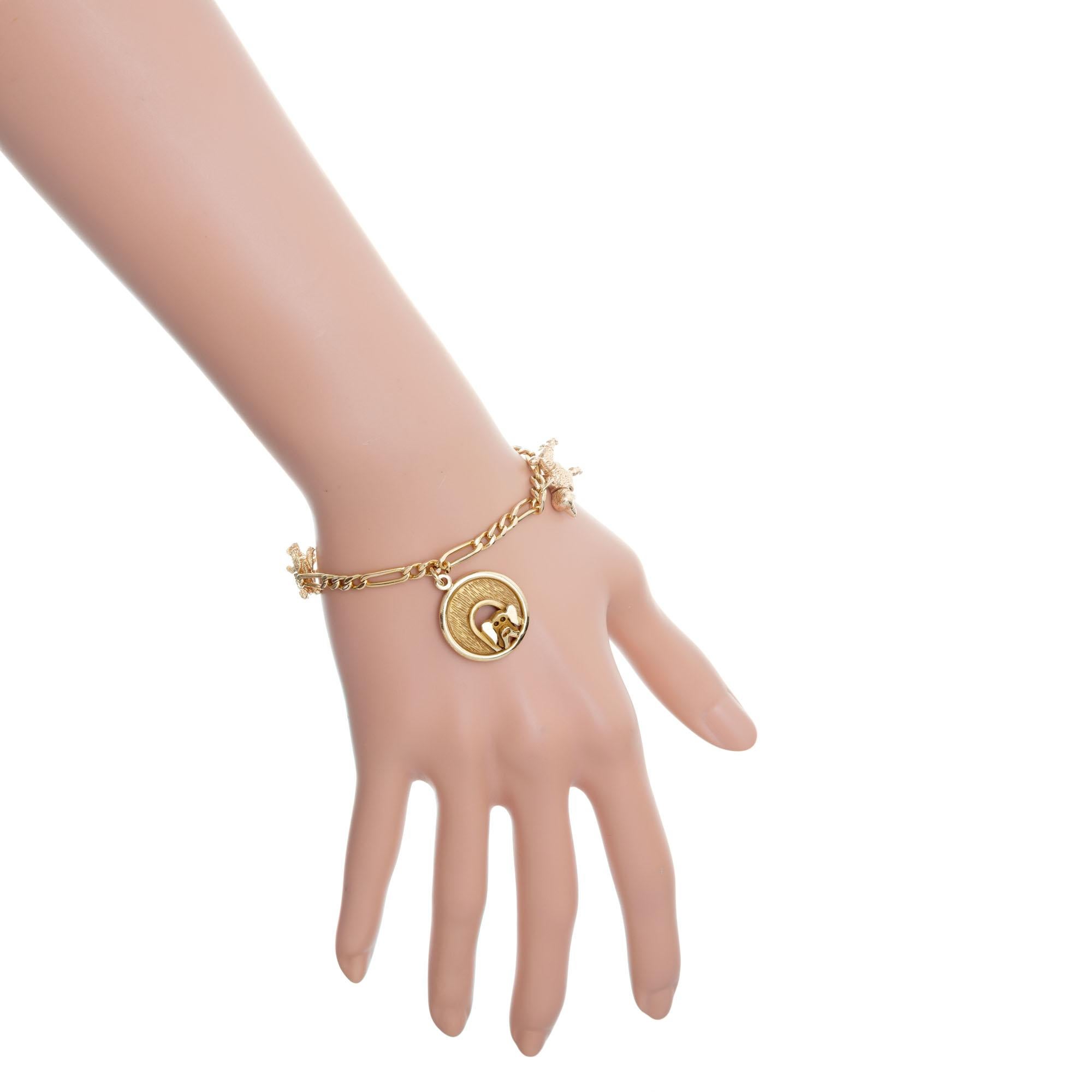 gold dog charm for bracelet