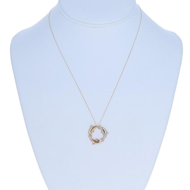 Collier en or jaune avec pendentif dauphin Trio 18