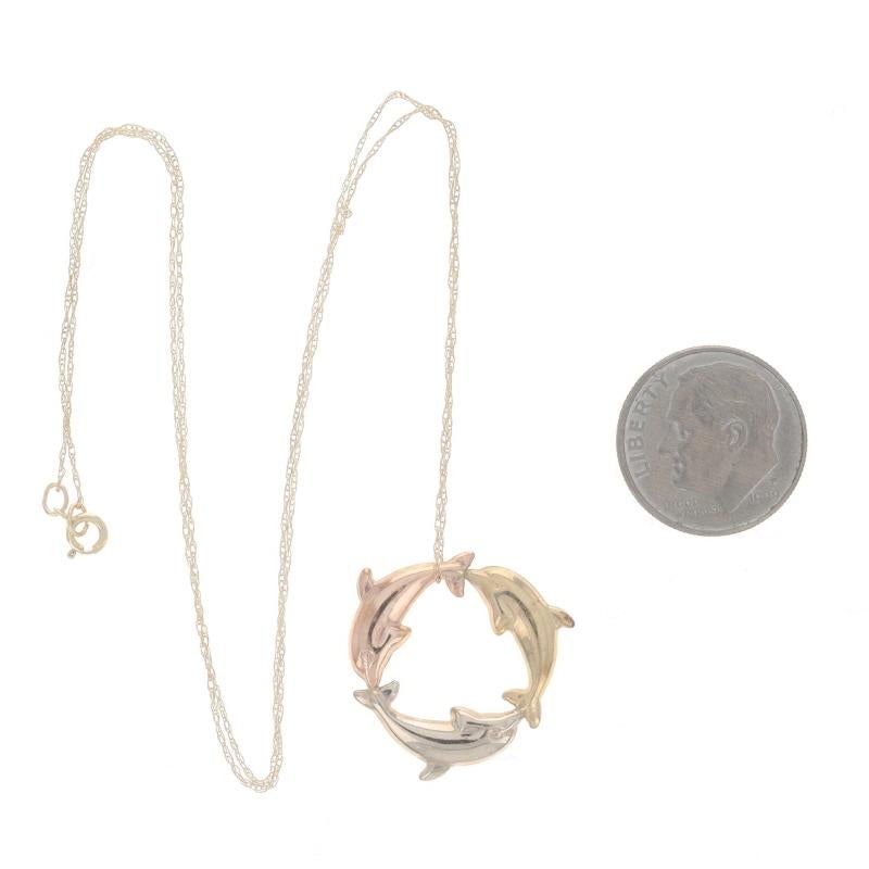 Collier en or jaune avec pendentif dauphin Trio 18