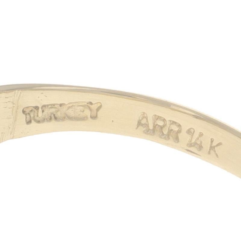 Anello a mezzaluna in oro giallo - Anello del tacchino 14k in vendita 3