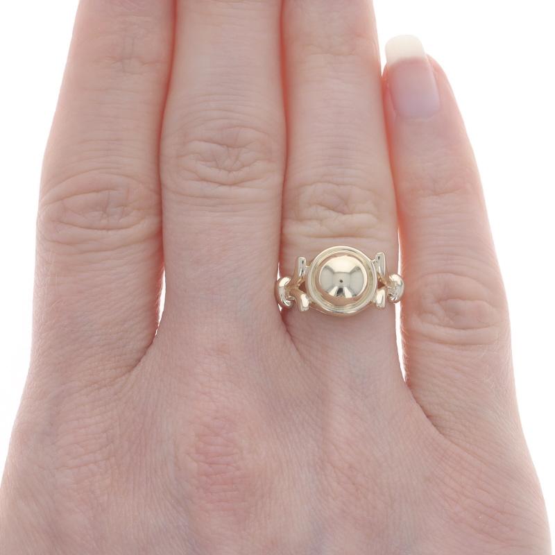 Yellow Gold Dome Statement Ring - 14k In Excellent Condition For Sale In Greensboro, NC