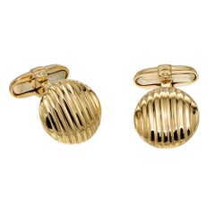 Yellow Gold Domed Italian Made Cufflinks