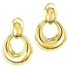 Yellow Gold Doorknocker Earrings