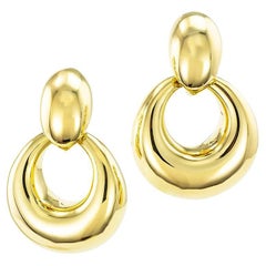 Yellow Gold Doorknocker Earrings