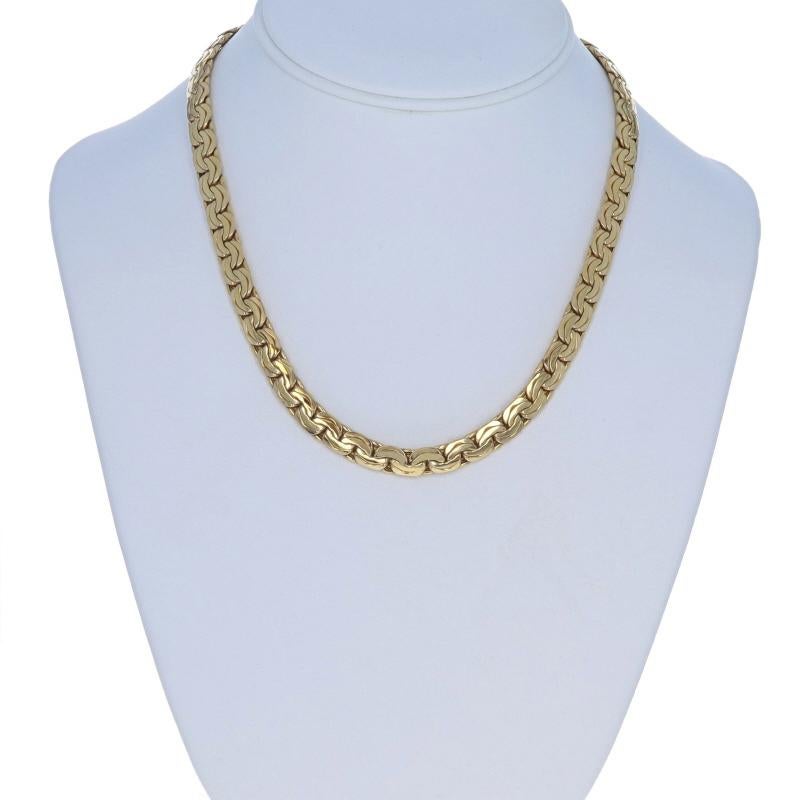 Yellow Gold Double C Link Chain Necklace 17 3/4