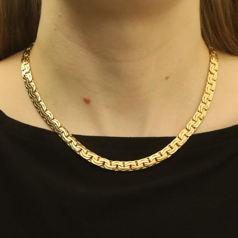 Women's Yellow Gold Double C Link Chain Necklace 17 3/4