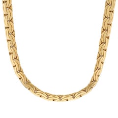 Yellow Gold Double C Link Chain Necklace 17 3/4" - 14k