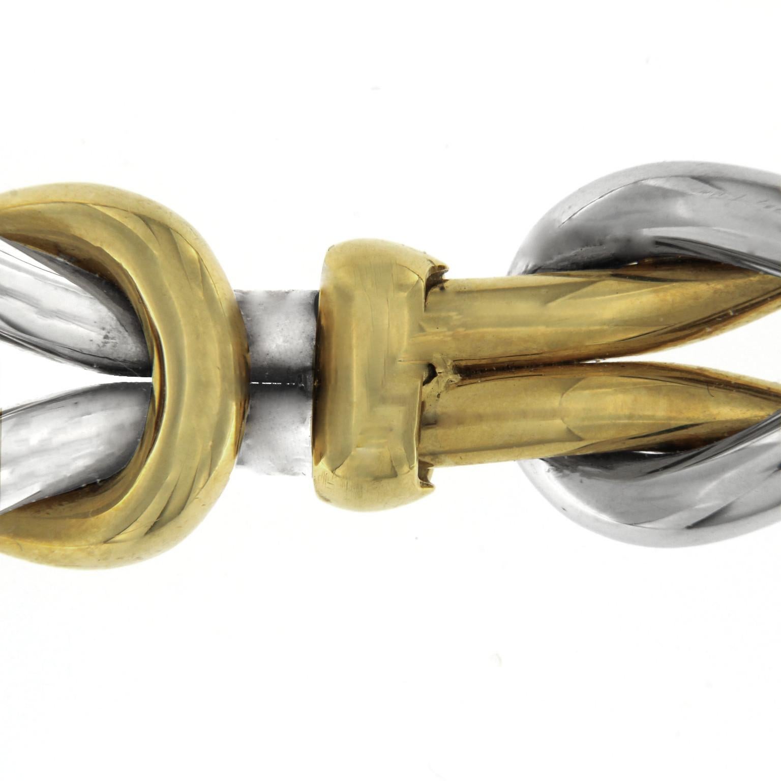 Gelbgold-Halskette mit doppeltem Knoten, 18 Karat Damen im Angebot