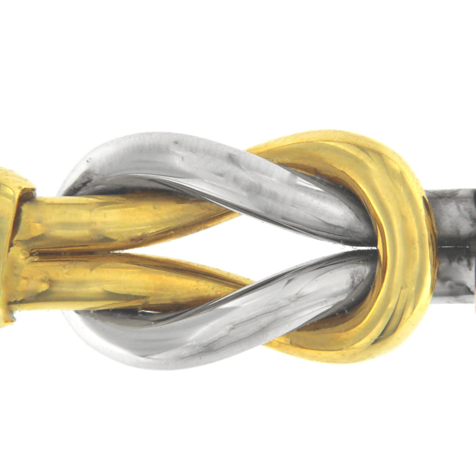 Gelbgold-Halskette mit doppeltem Knoten, 18 Karat im Angebot 1