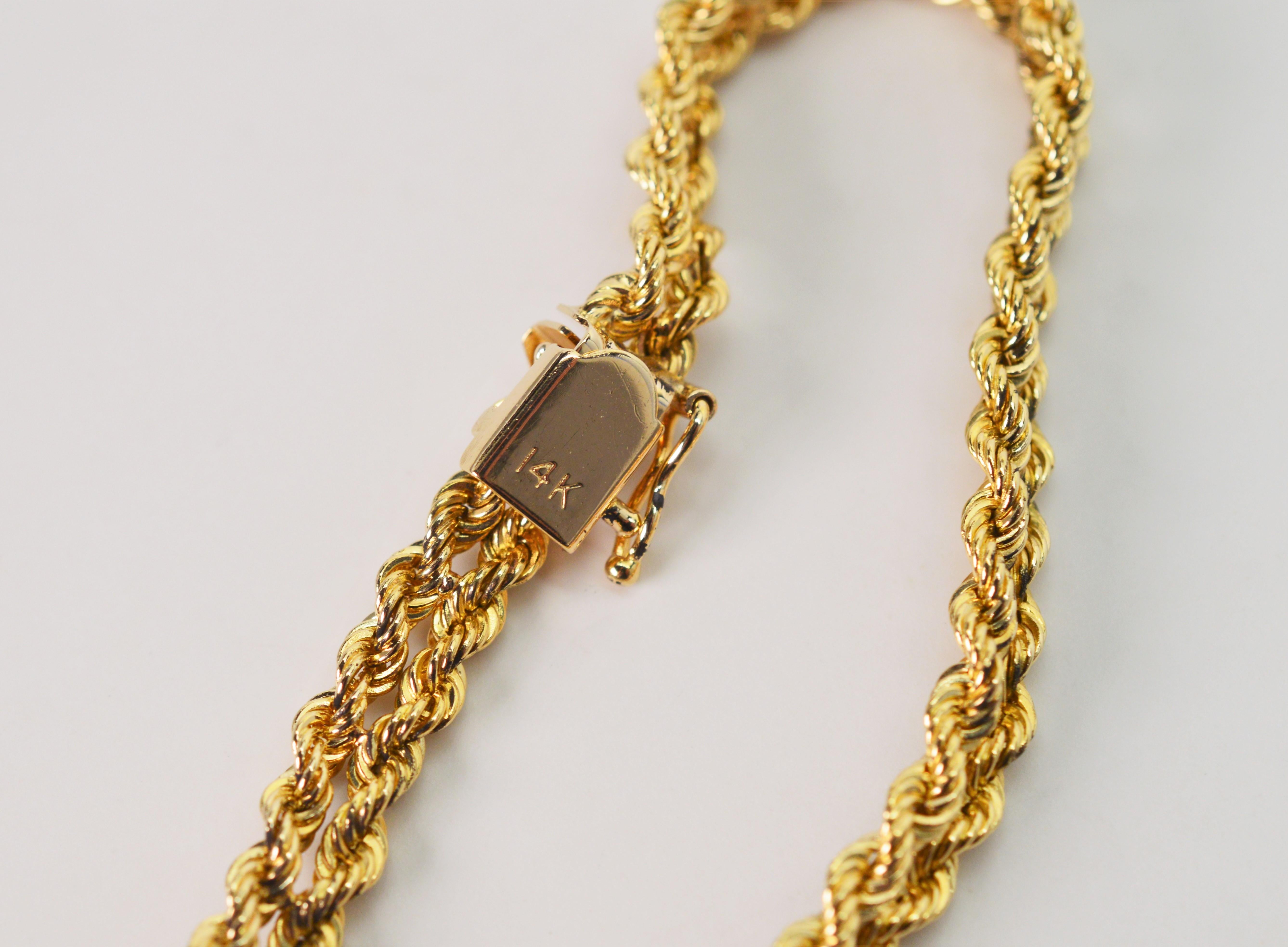 14k gold double rope bracelet