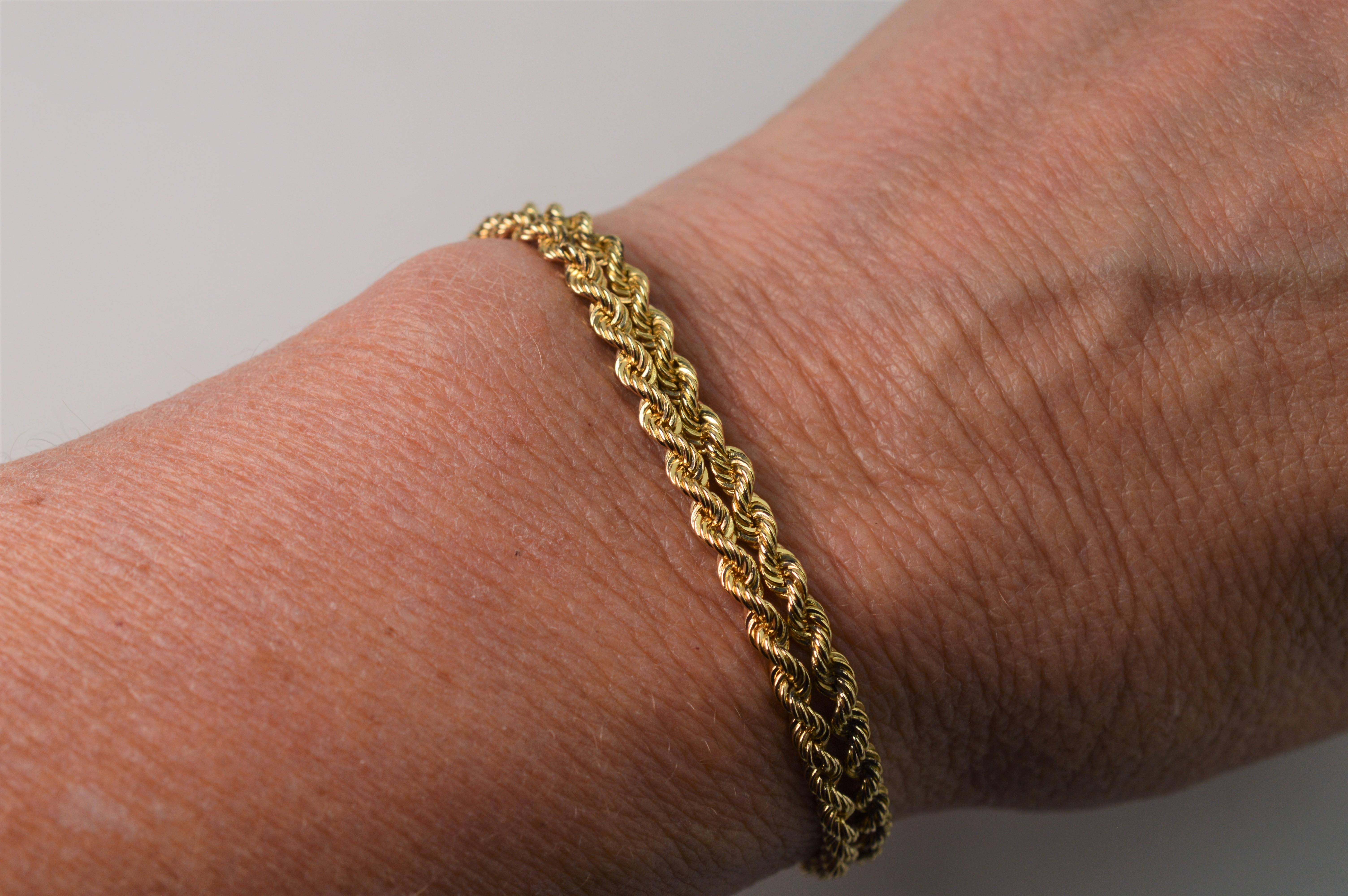 Women's Yellow Gold Double Rope Bracelet