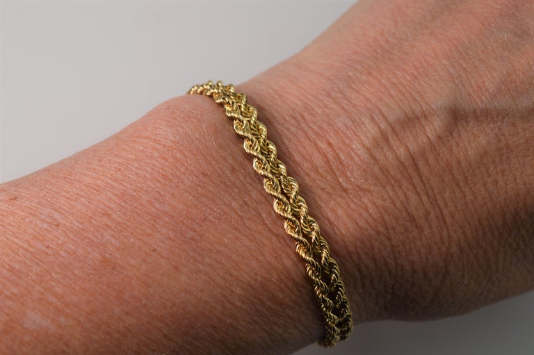 Yellow Gold Double Rope Bracelet at 1stDibs | 14k gold double rope bracelet