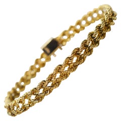 Diamond and Double-Rope Gold Bracelet — Wooldridge Jewelers