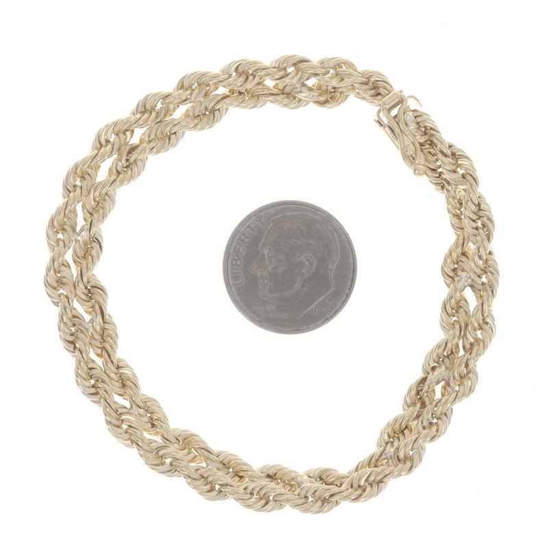 Bracelet en or jaune avec double chaîne de corde - 14k en vente 1