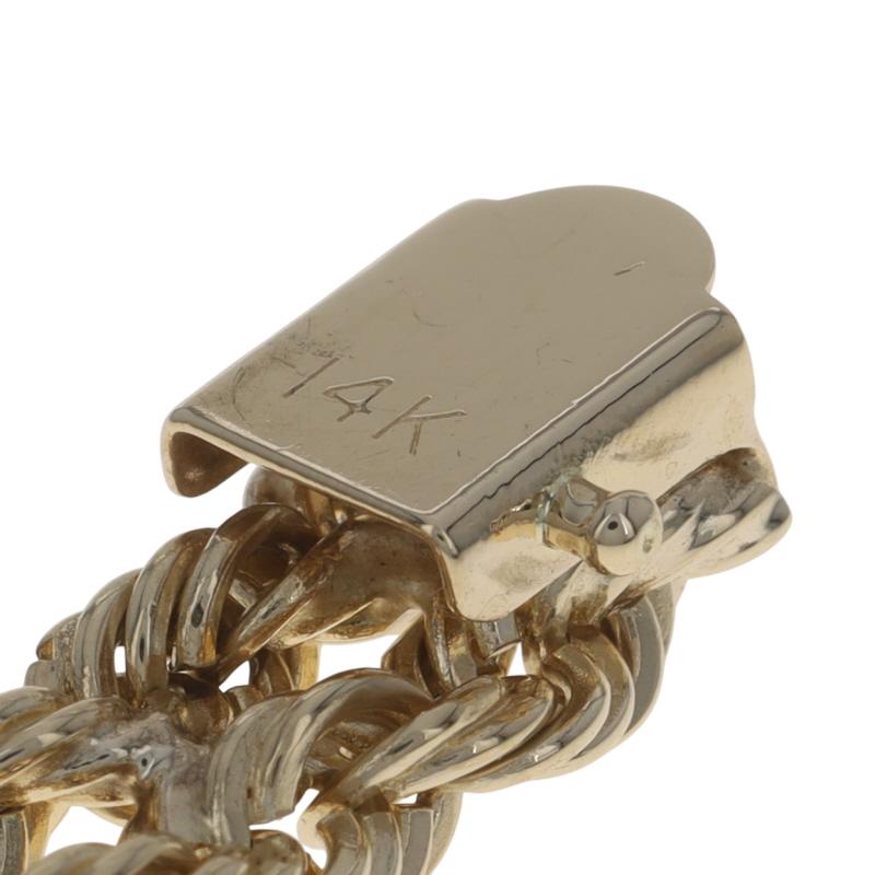 Bracelet en or jaune avec double chaîne de corde - 14k en vente 2