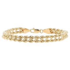 Yellow Gold Double Rope Chain Bracelet 7" - 14k