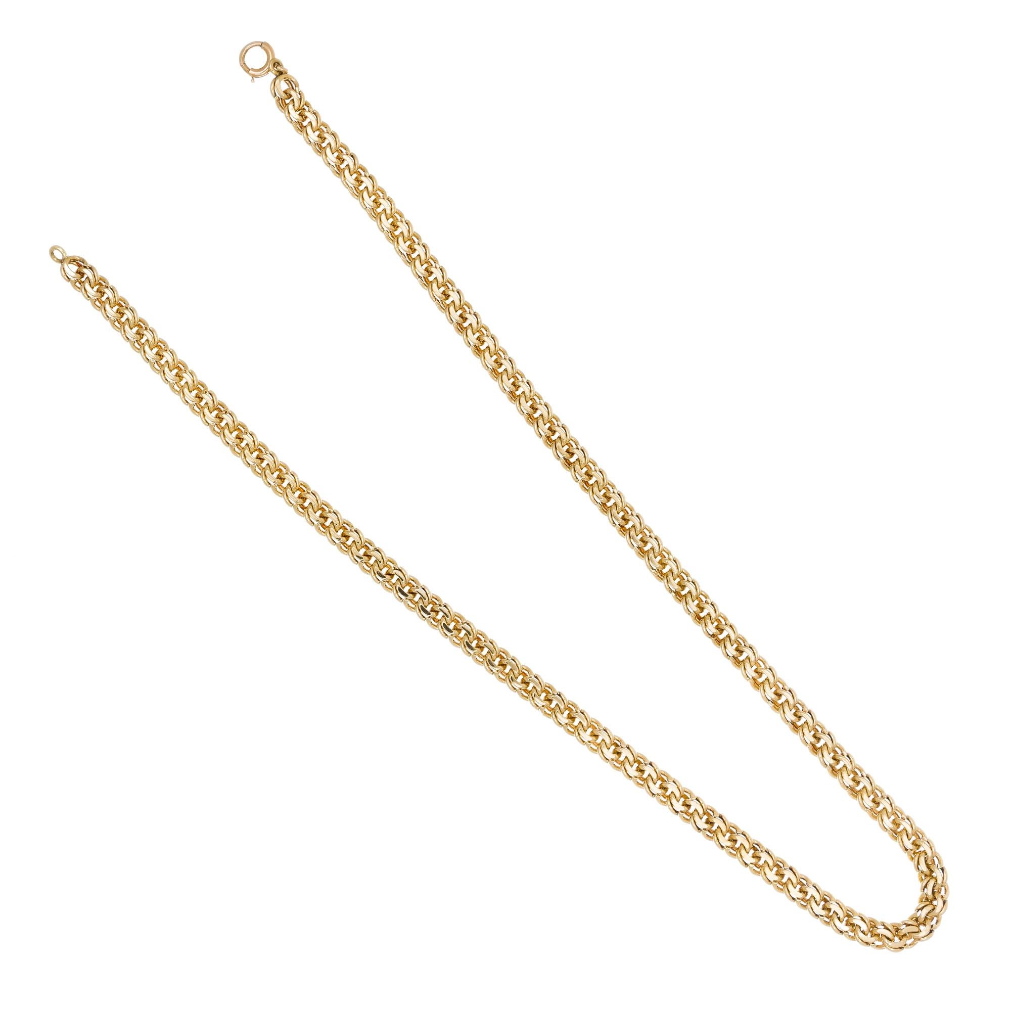 Halskette aus Gelbgold mit doppelten Spiralgliedern  im Zustand „Gut“ im Angebot in Stamford, CT