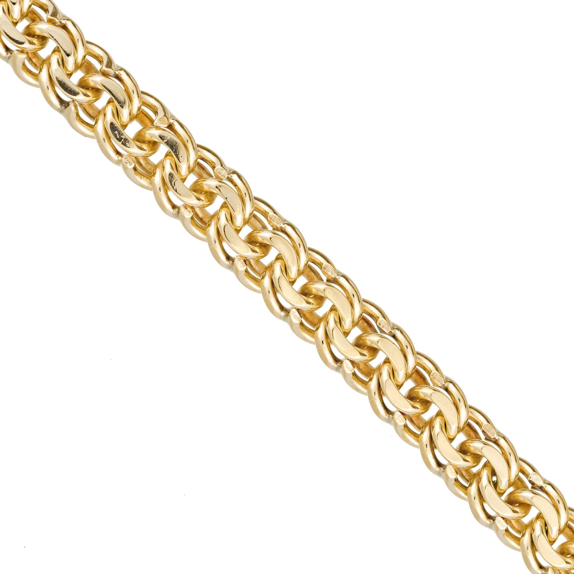 Halskette aus Gelbgold mit doppelten Spiralgliedern  Damen im Angebot