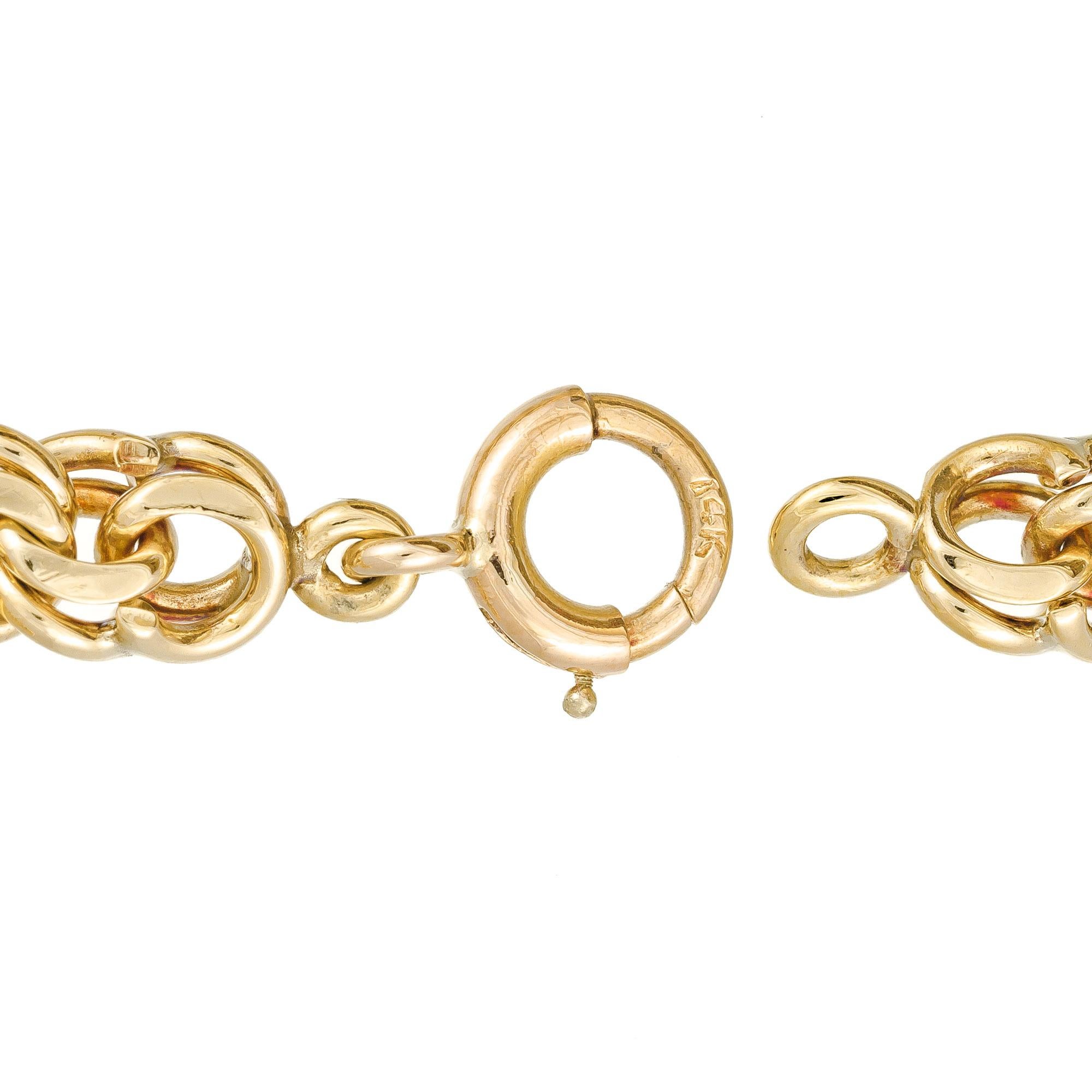 Halskette aus Gelbgold mit doppelten Spiralgliedern  im Angebot 1