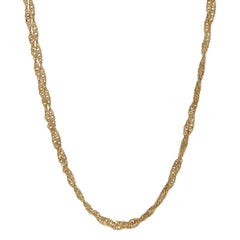 Yellow Gold Double Strand Singapore Chain Necklace 20" - 18k