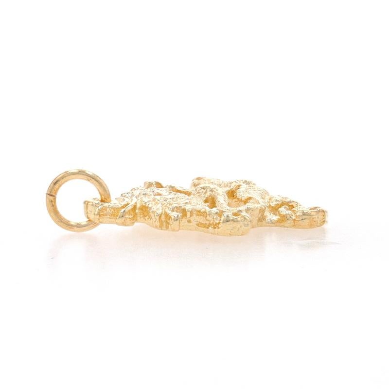 Yellow Gold Dragon Charm - 14k Good Luck Fortune Pendant In Excellent Condition For Sale In Greensboro, NC