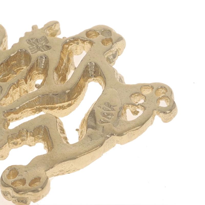 Yellow Gold Dragon Charm - 14k Good Luck Fortune Pendant For Sale 1