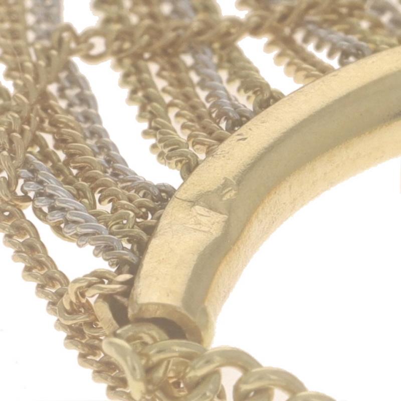 Boucles d'oreilles pendantes en or jaune avec chaîne drapée - 18k Pierced Pour femmes en vente