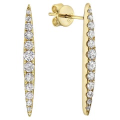 Yellow Gold Drop Diamond Earrings