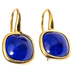 Boucles d'oreilles en or jaune Lapis-Lazuli Cabochon