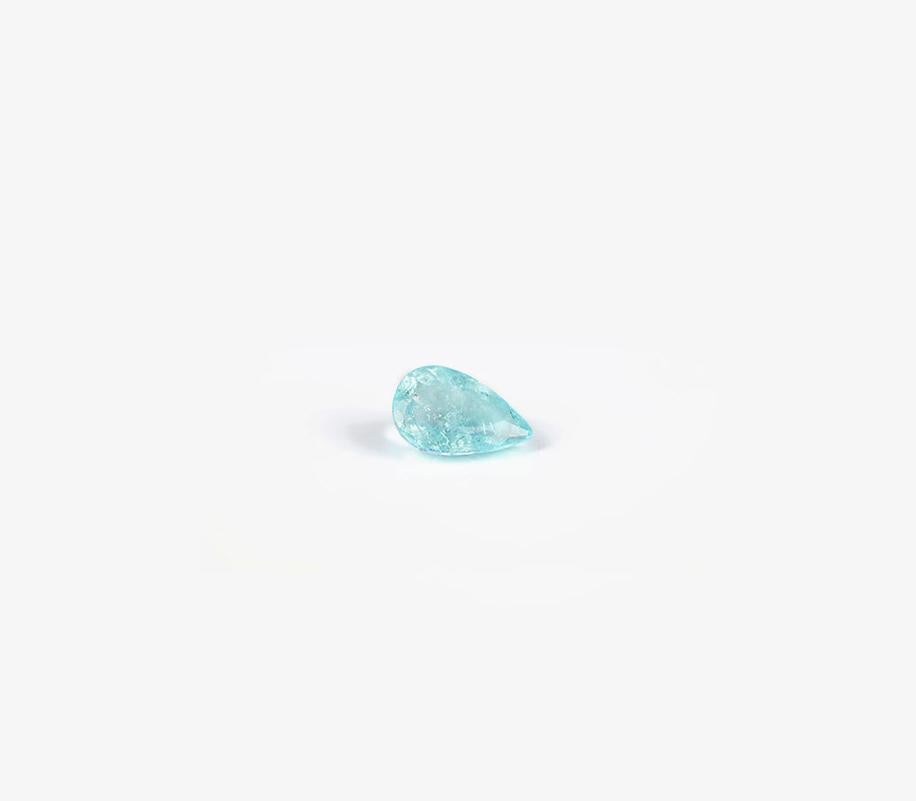 Taille poire Collier pendentif en or jaune avec diamants et tourmaline Paraiba en vente
