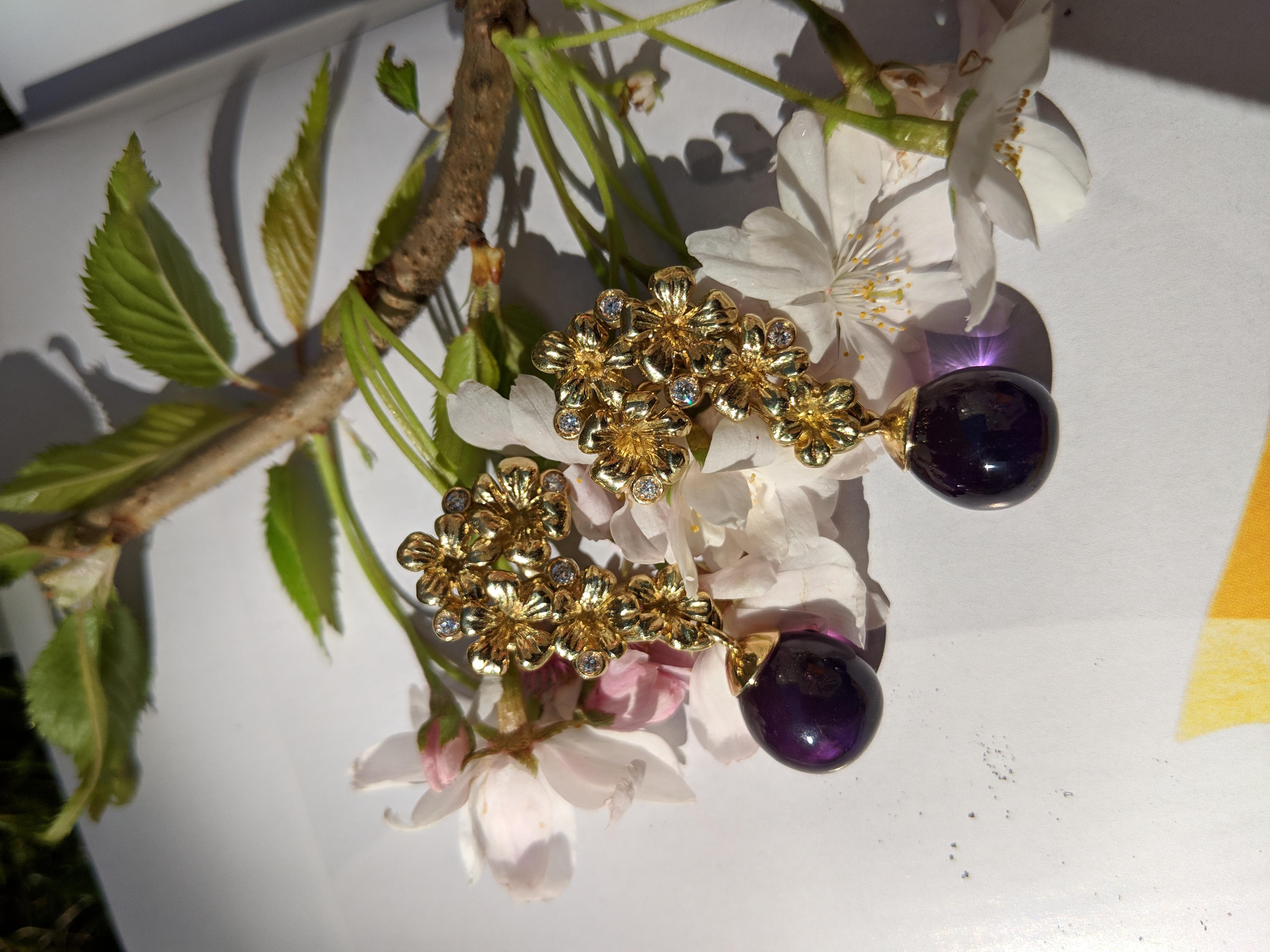 Gelbgold-Halskette mit Tropfenanhänger mit Diamanten und abnehmbarem Quarz im Angebot 5