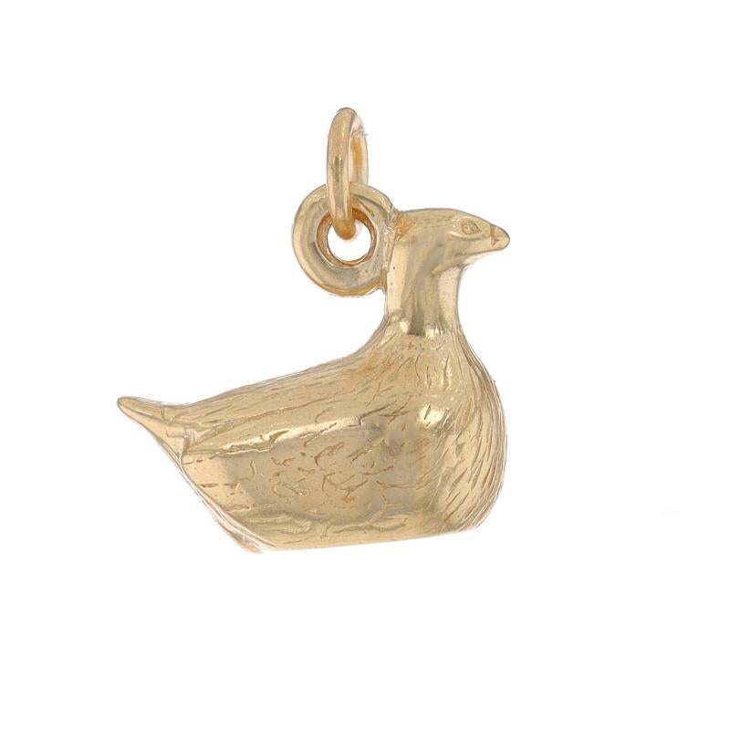 Women's Yellow Gold Duck Charm - 14k Waterfowl Bird For Sale