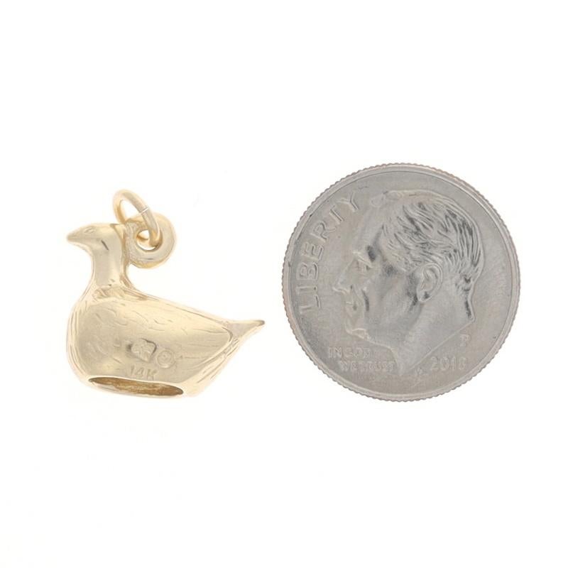 Yellow Gold Duck Charm - 14k Waterfowl Bird For Sale 2