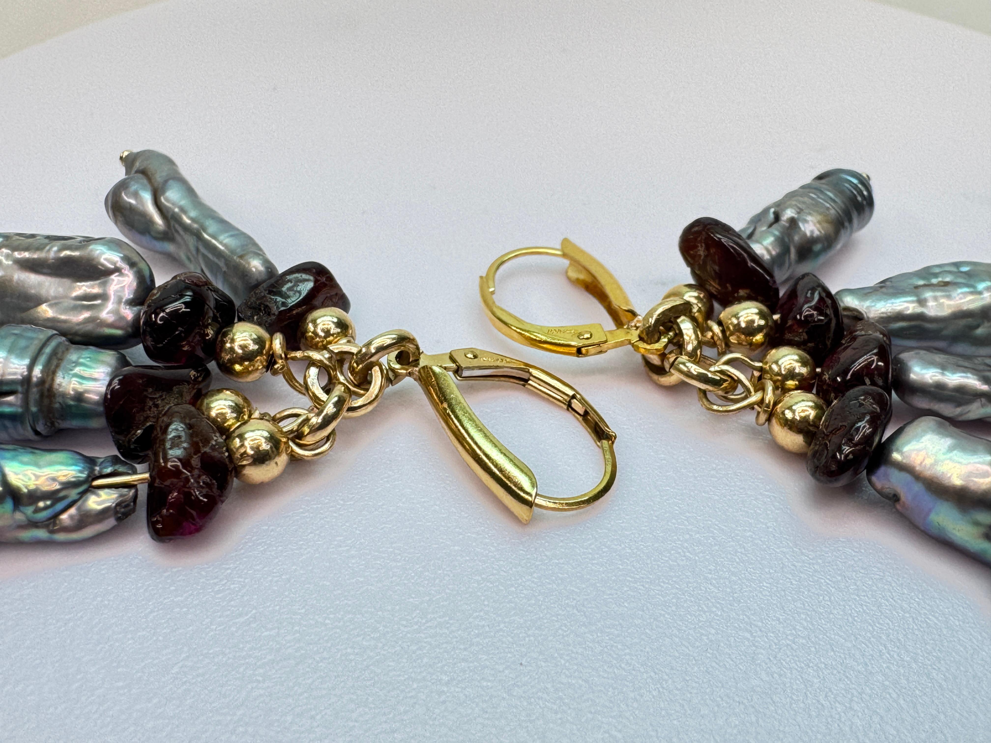 Yellow Gold Dyed Biwa Pearl Dangle Earrings For Sale 2