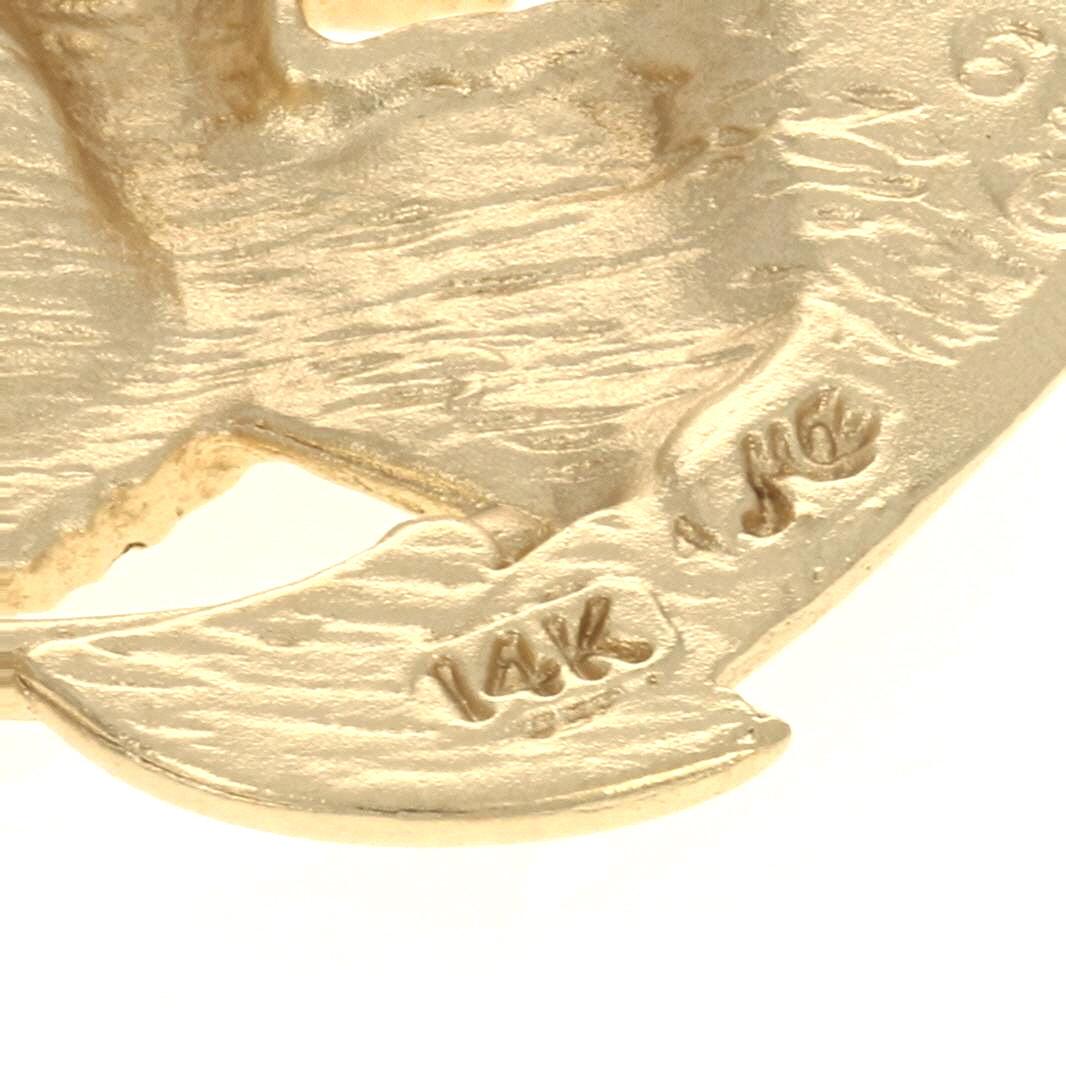 Yellow Gold Eagle & Anchor Men's Pendant, 14k Nautical Etched Matte In Excellent Condition In Greensboro, NC